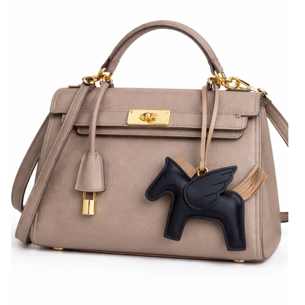 Designer Inspired -Black Pegase Pony Bag Charm